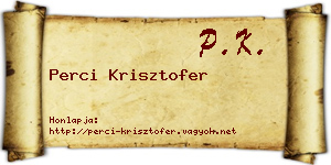 Perci Krisztofer névjegykártya